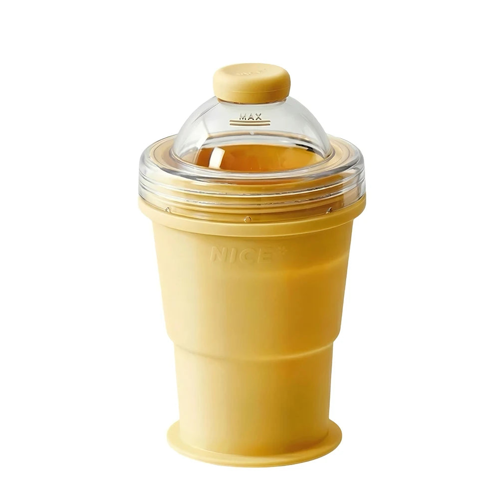 New 2-in-1 Collapsible Silicone Ice Ball Cup Reusable Portable Ice Sphere Mold with Straw Lid for Coffee Juice Drinks