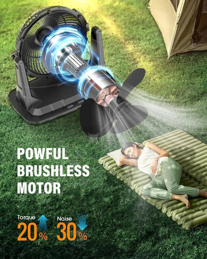 Portable Misting Fan -20000mAh USB Rechargeable Battery Powered Floor Cooling Fan With 9L Water Tank, Outdoor Spray Fan