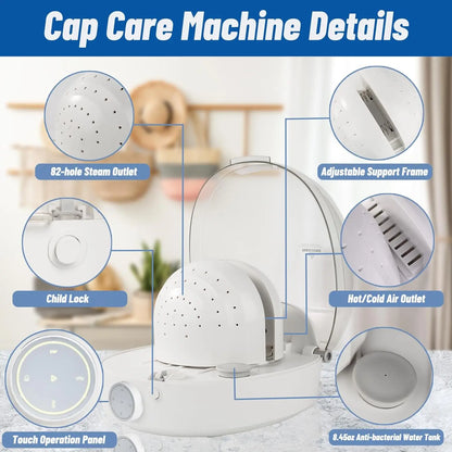 Hat Care Machine for Iron and Dry,Restore Misshapen Hat/Cap Natural Shape with Steam and Hot&Cold Wind Same day shipping to Mexi