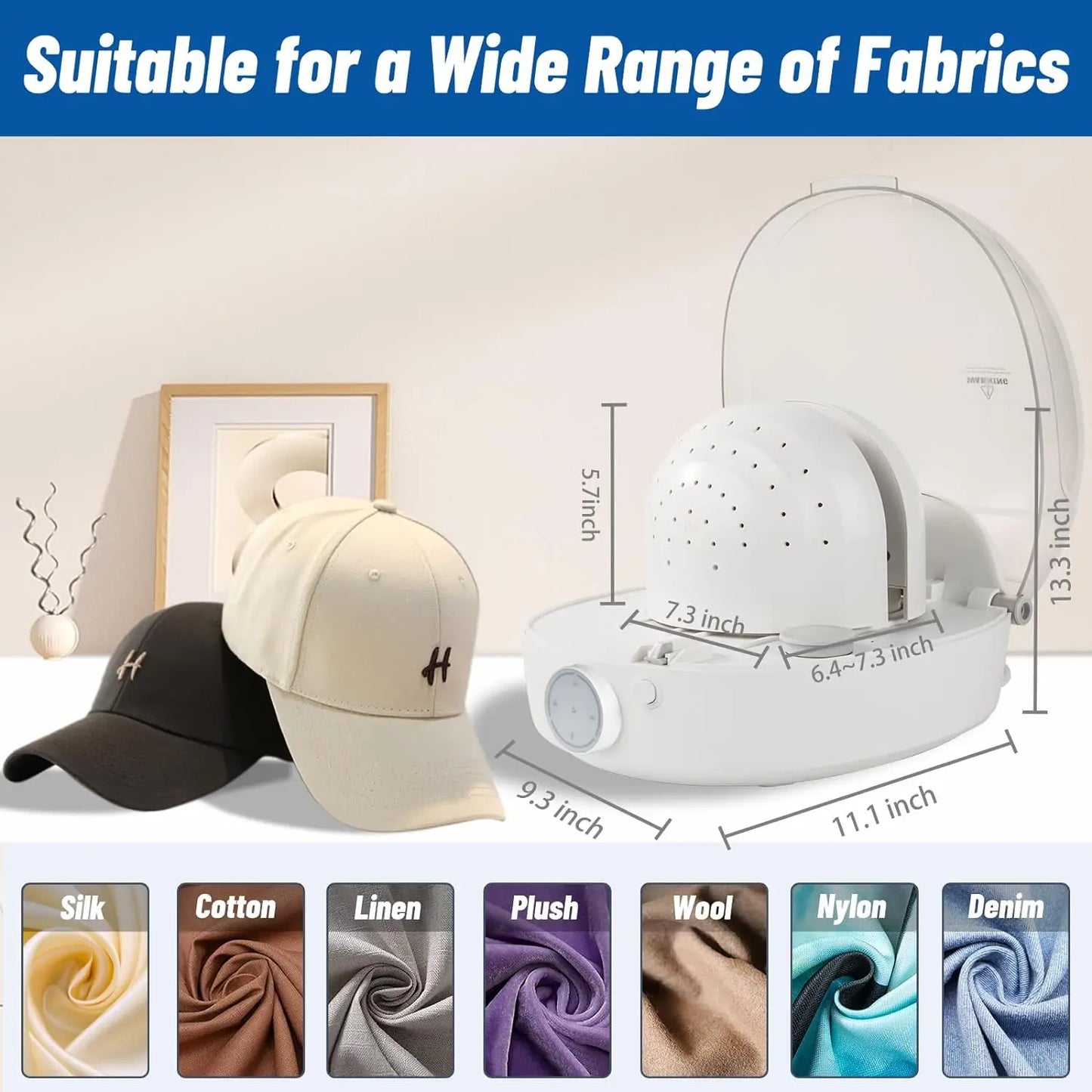 Hat Care Machine for Iron and Dry,Restore Misshapen Hat/Cap Natural Shape with Steam and Hot&Cold Wind Same day shipping to Mexi