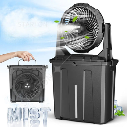 Portable Misting Fan -20000mAh USB Rechargeable Battery Powered Floor Cooling Fan With 9L Water Tank, Outdoor Spray Fan