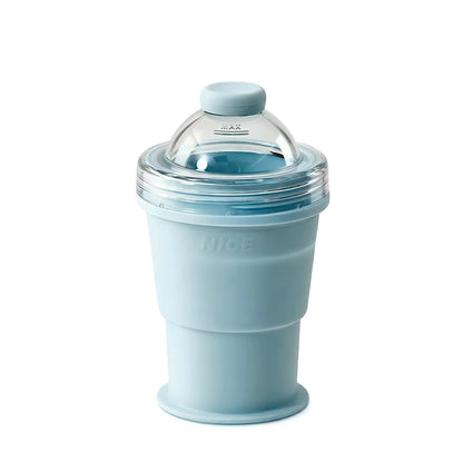 New 2-in-1 Collapsible Silicone Ice Ball Cup Reusable Portable Ice Sphere Mold with Straw Lid for Coffee Juice Drinks