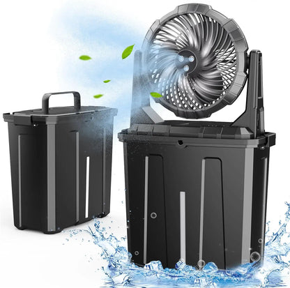 Portable Misting Fan -20000mAh USB Rechargeable Battery Powered Floor Cooling Fan With 9L Water Tank, Outdoor Spray Fan