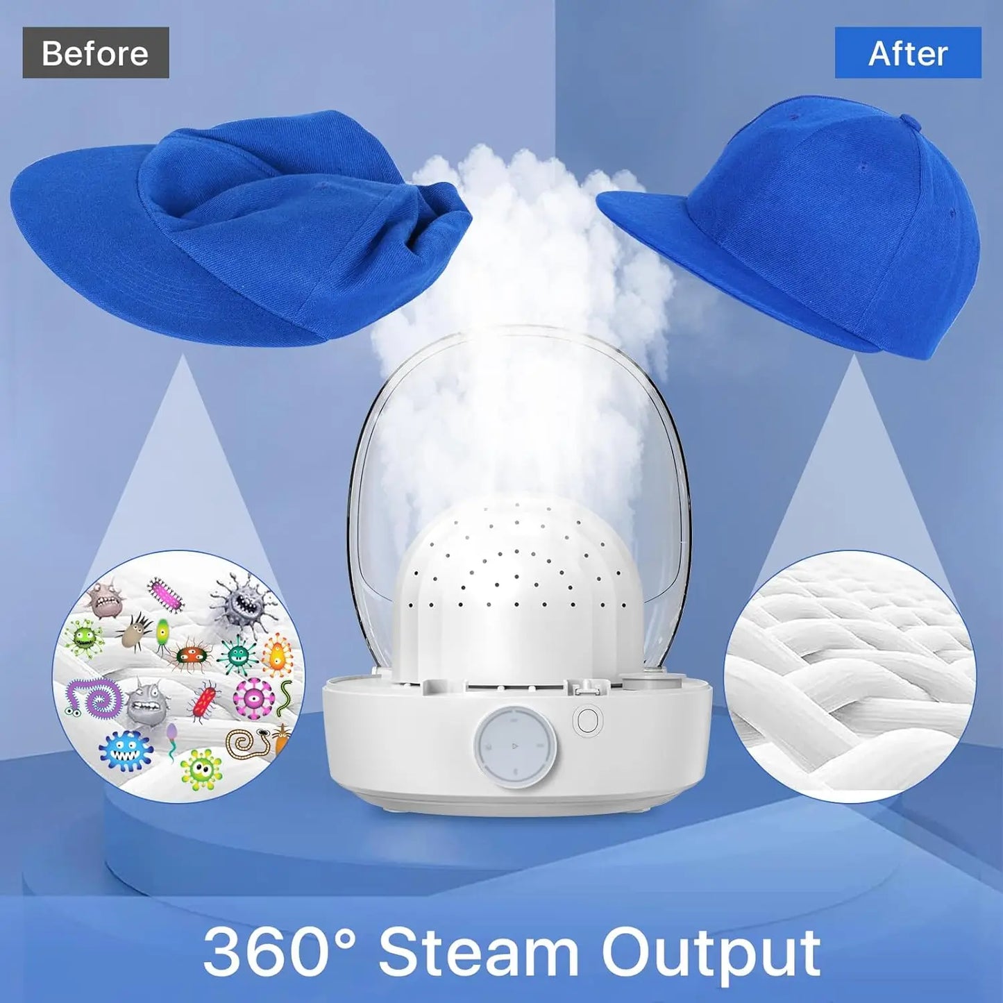 Hat Care Machine for Iron and Dry,Restore Misshapen Hat/Cap Natural Shape with Steam and Hot&Cold Wind Same day shipping to Mexi
