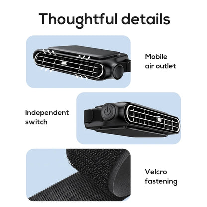 Car Cooling Fan Portable Car Seat Headrest Fan 3-speed Dual Turbo Strong Wind Electric Car Seat Fan for Mini Cars RVs Sedans ﻿