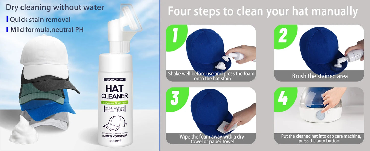 Hat Care Machine for Iron and Dry,Restore Misshapen Hat/Cap Natural Shape with Steam and Hot&Cold Wind Same day shipping to Mexi