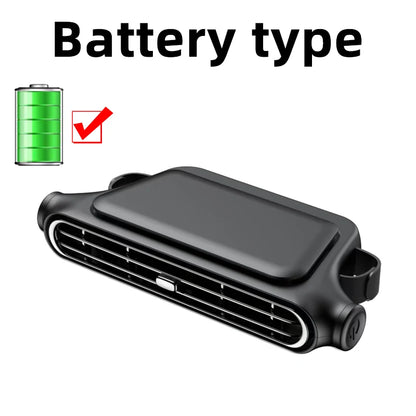 Car Cooling Fan Portable Car Seat Headrest Fan 3-speed Dual Turbo Strong Wind Electric Car Seat Fan for Mini Cars RVs Sedans ﻿