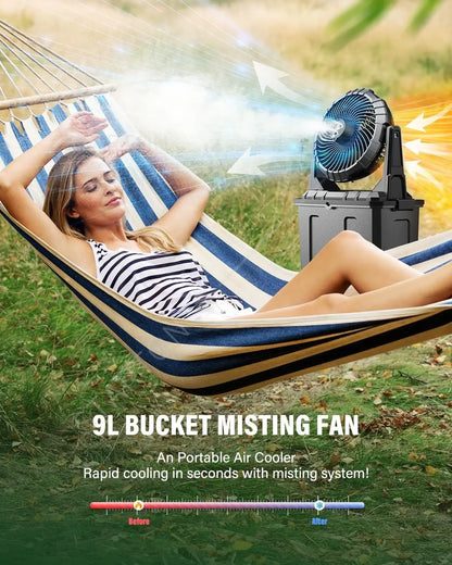 Portable Misting Fan -20000mAh USB Rechargeable Battery Powered Floor Cooling Fan With 9L Water Tank, Outdoor Spray Fan