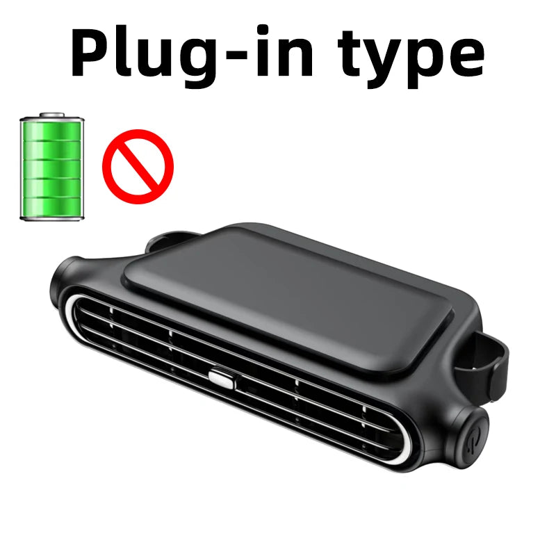 Car Cooling Fan Portable Car Seat Headrest Fan 3-speed Dual Turbo Strong Wind Electric Car Seat Fan for Mini Cars RVs Sedans ﻿